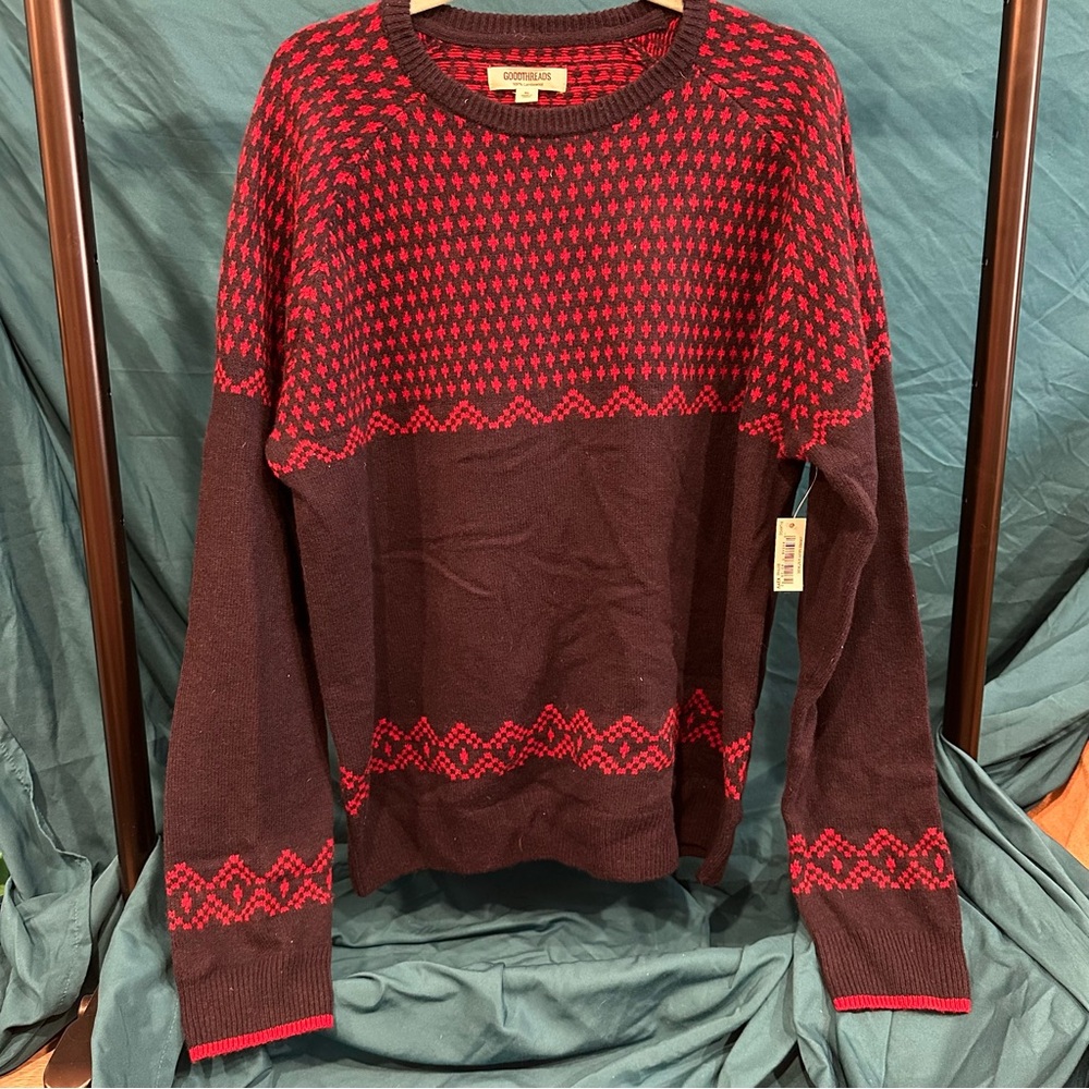 Goodthreads Red and Black Men's Sweater